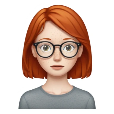 Skinny red head with glasse sticker
