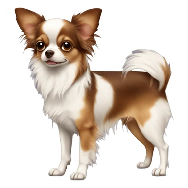 papillon chihuahua dog With and three colors of brown  sticker