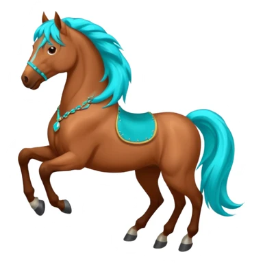 horse with turquoise hair sticker