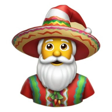 Santa Claus with colorful Mexican sombrero sticker