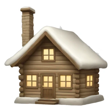 Beige winter cabin sticker