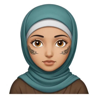 arab ancient GIRL with tatooed and hijab  sticker