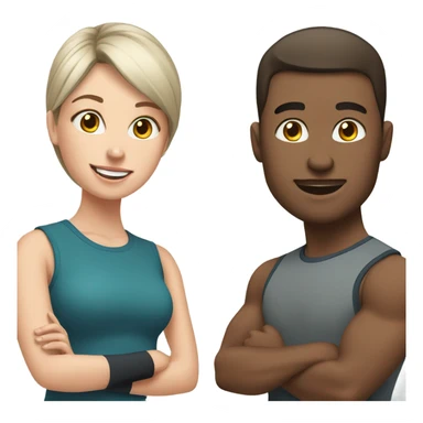 Training husband and wife with white skin sticker