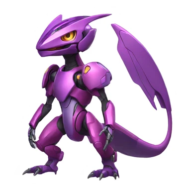 a Genesect-Raptor-Fakémon—hybrid with a futuristic visor-helmet full body sticker