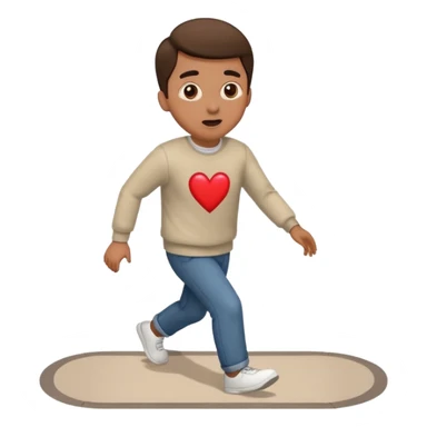 man with heart eyes slip and fall on sidewalk  sticker