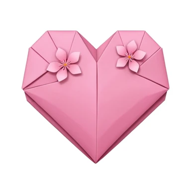 heart with sakura and origami style sticker