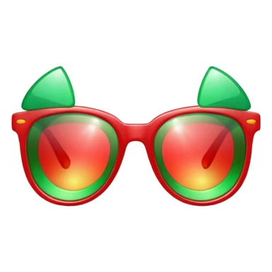 glitter red and green glasses vertically sticker