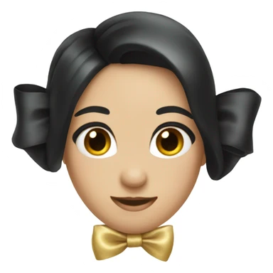 a black hair bow sticker