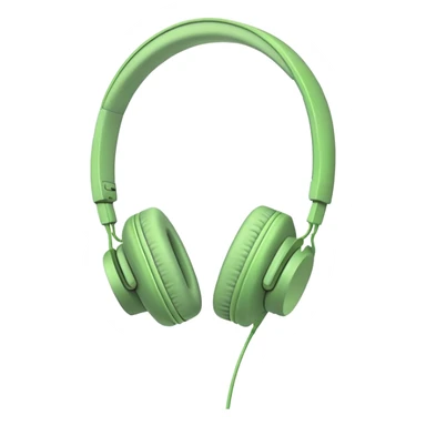 very minimalist green headphones with a single thin cord coming down sticker