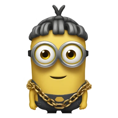 Minion wearing a gold chain sticker