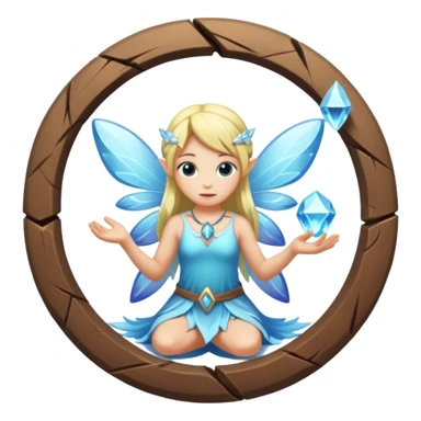 crystal fairy character breaking small rune circle sticker
