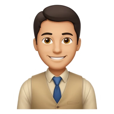 business man, beige vest sticker