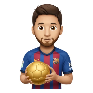 Messi con un balón de oro sticker