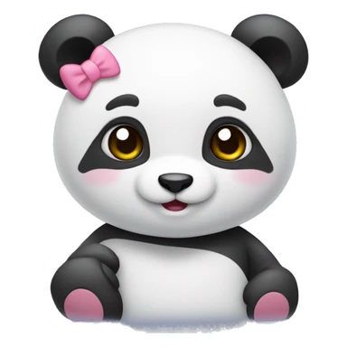 Un panda con hello kitty sticker