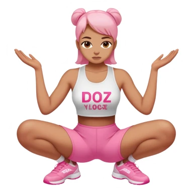  top with pink inscription  squatting sticker