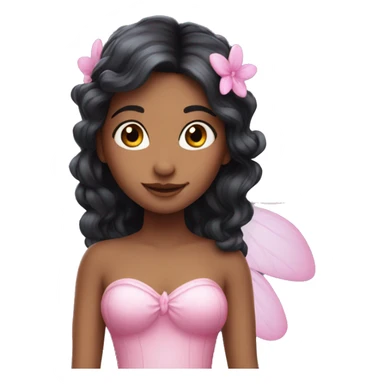 beautiful pink fairy with dark hair sticker