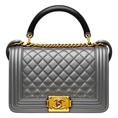 chanel le boy silver color bag gold hardware sticker
