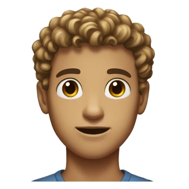 Young man with short brow curly hair beautiful face dark eyes   sticker