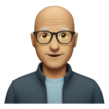 Bald 60 year old man with glasses sticker