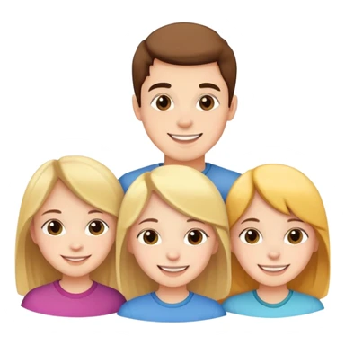 three siblings - one boy and two girls smiling together sticker