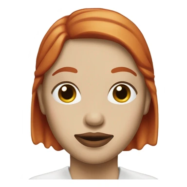 Red hair Lipstick Face covered in milk liquid sticker