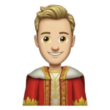 Jonathan Toews as a rainbow king with a royal robe on sticker