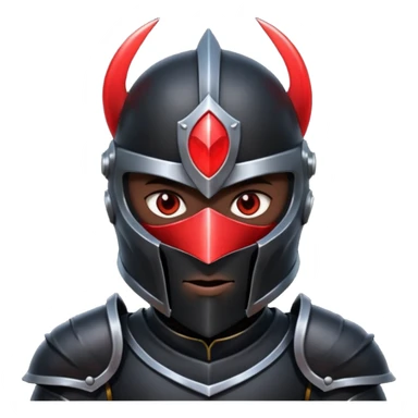 A black knight with red eyes and shiny black armor  sticker