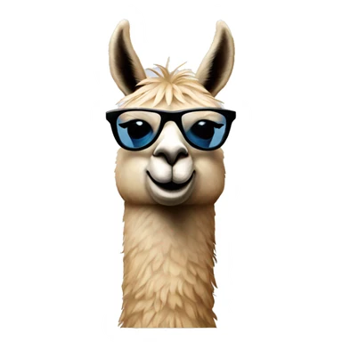 llama wearing shades with a smirk sticker
