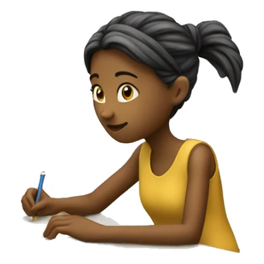 The girl is studying code of cemputer sticker