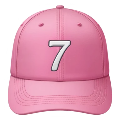 pink cap with number “7” on it sticker