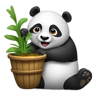 Panda con zanahoria sticker