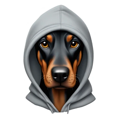 Doberman with hoodie sticker