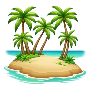 tropical island with palm trees sticker