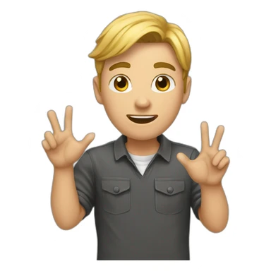 Student showing hands down sticker