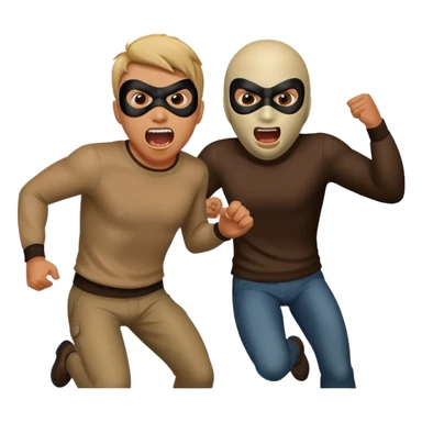 A man getting chased by a robber, screaming sticker