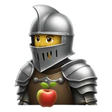 knight with apple helmet sticker