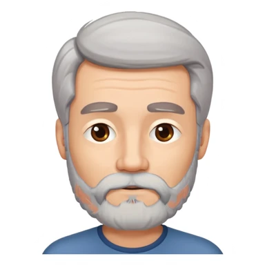 Grey haired bearded man dreaming of a brunette woman  sticker