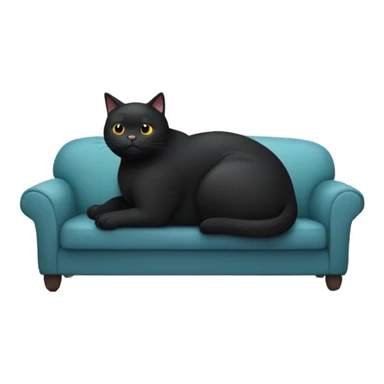 Very very very fat black cat sitting on a sofa sticker