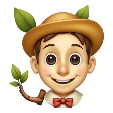 Pinnochio with a branch nose  sticker