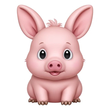 a mix of a pig and a rabbit. sticker