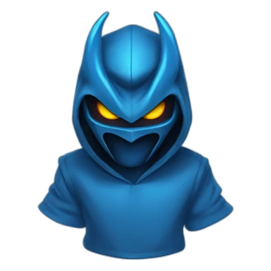 Dominus blue hoddie with demon eyes sticker