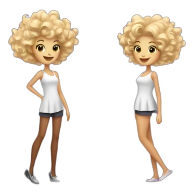 2 blond girls, one with curly hair, they really enjoy their visit of Paris  sticker