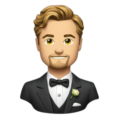 leonardo dicaprio cartoon wesring suit sticker