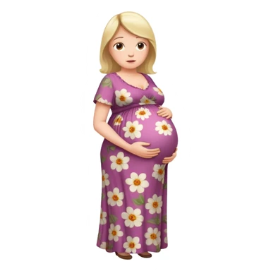 very heavily pregnant overdue woman with very  very big and large belly  sticker