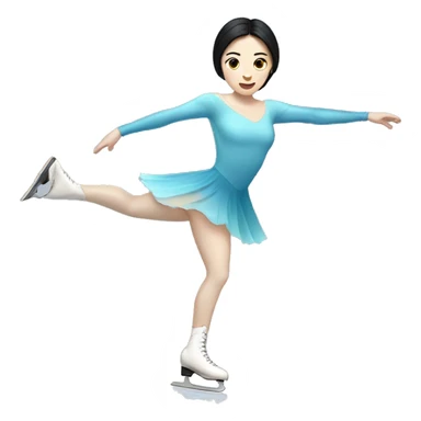 ice skater with black hair and pale skin skating trough the ice sticker