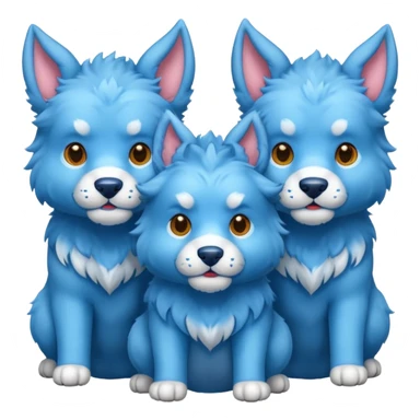 cute blue cerberus (one body, 3 heads) sticker