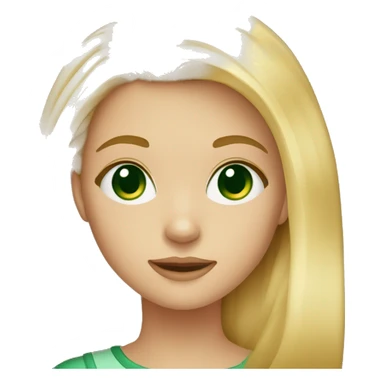12 year old girl with blonde hair and dark green eyes sticker