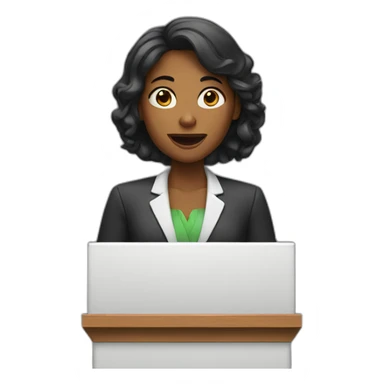 woman giving speech sticker
