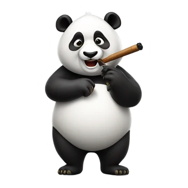 Cheeky panda smoking a pipe sticker