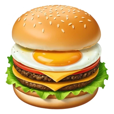 Burger with egg sticker